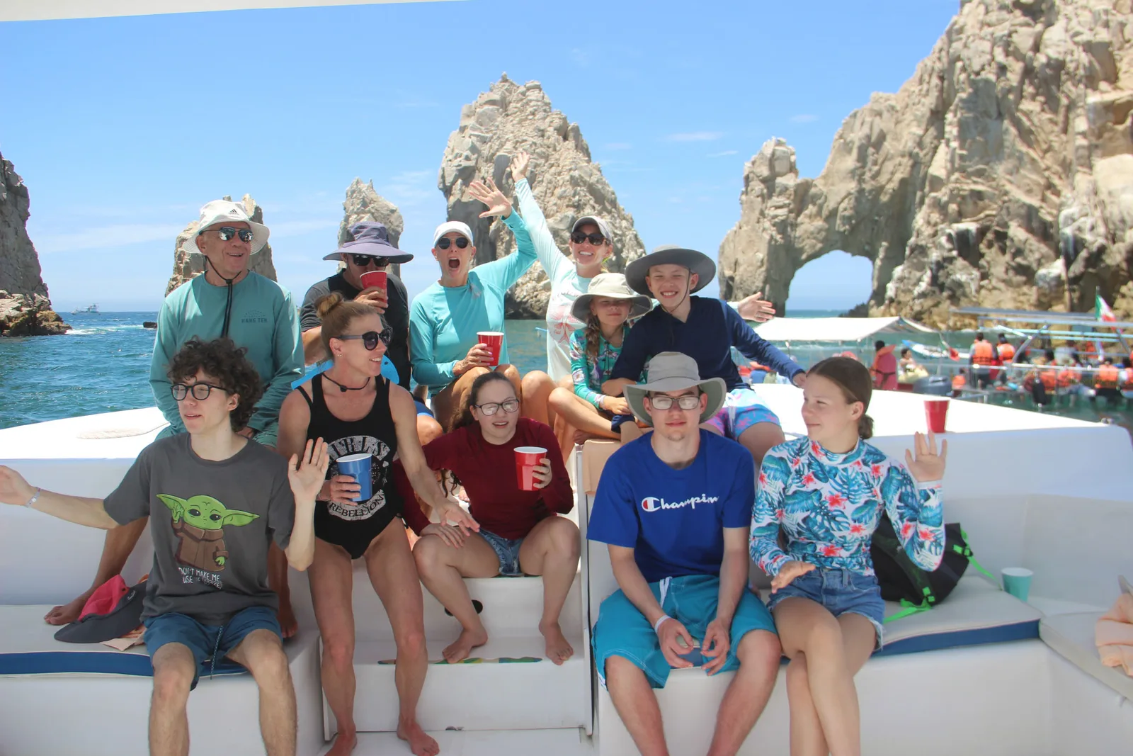 La Gringa Cabo — official 40ft private catamaran at The Arch in Cabo San Lucas